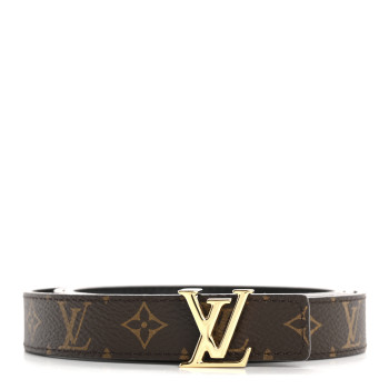 LOUIS VUITTON Calfskin Monogram 20mm LV Iconic Reversible Belt 85 34 Black