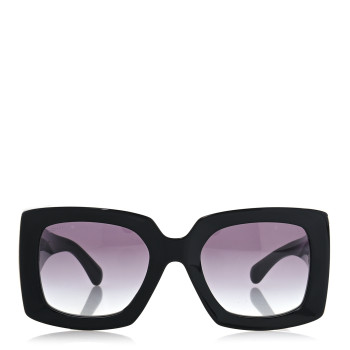 CHANEL Acetate Rectangle Sunglasses 5435 Black