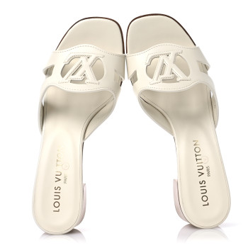 LOUIS VUITTON Calfskin LV Isola Mules 38 White