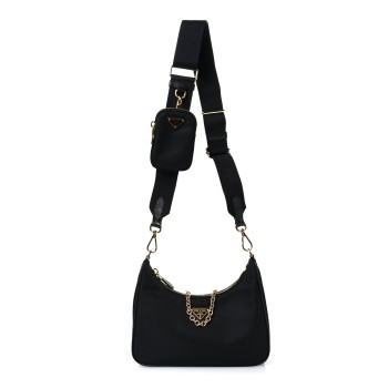 PRADA Nylon Re-Edition 2005 Shoulder Bag Black