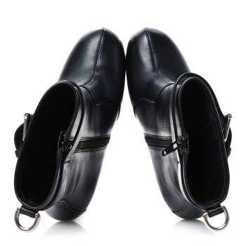 SAINT LAURENT Calfskin Mina Boots 38 Black