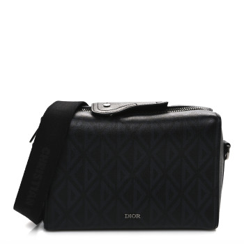 CHRISTIAN DIOR Canvas CD Diamond Lingot 22 Bag Black