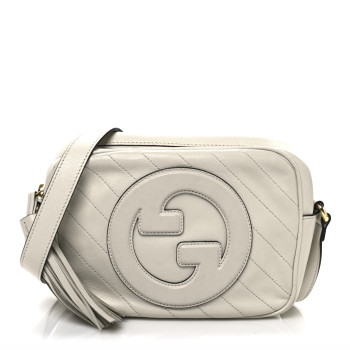 GUCCI Sakai Be Green Calfskin Diagonal Stitched Small Blondie Shoulder Bag Mystic White