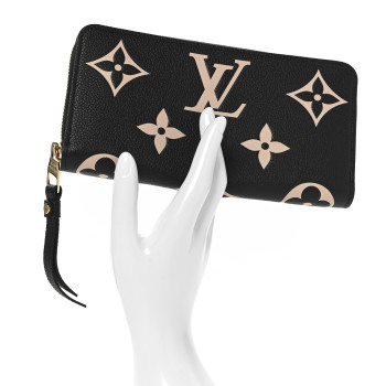 LOUIS VUITTON Empreinte Monogram Giant Zippy Wallet Black Beige