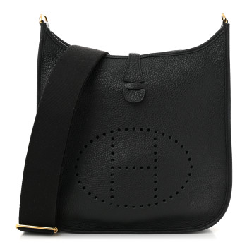 HERMES Taurillon Clemence EVELYNE III PM Black