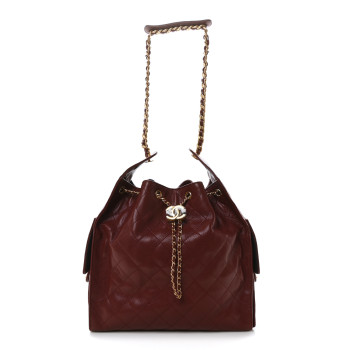 CHANEL Caviar Quilted Medium Chanel 25 Handbag Burgundy
