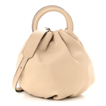 LOEWE Gathered Lambskin Small Bounce Bag Beige