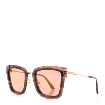 TOM FORD Acetate Lara Sunglasses TF573 Pink Melange Havana