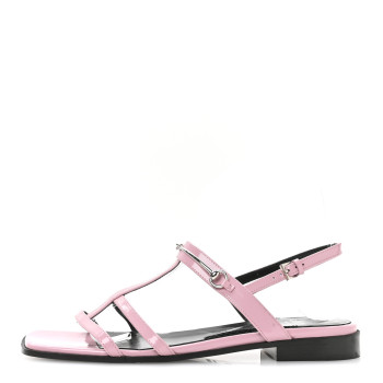 GUCCI Calfskin Horsebit Divine Slingback Sandals 36 Pink