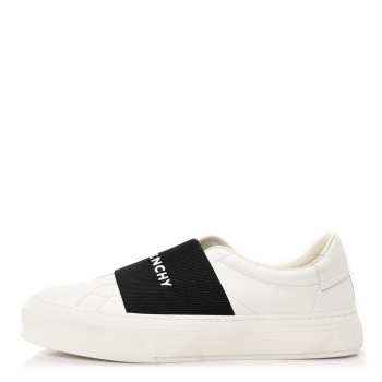 GIVENCHY Calfskin Band Logo Mens Urban Street Sneakers 42 White Black
