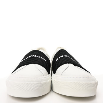 GIVENCHY Calfskin Band Logo Mens Urban Street Sneakers 42 White Black