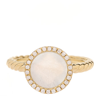 DAVID YURMAN 18K Yellow Gold Diamond Pearl Petite Elements Ring 53 6.5