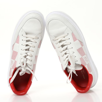 LOUIS VUITTON Calfskin Damier Beverly Hills Mens Sneakers 8