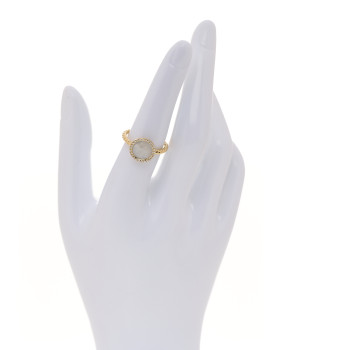 DAVID YURMAN 18K Yellow Gold Diamond Pearl Petite Elements Ring 53 6.5