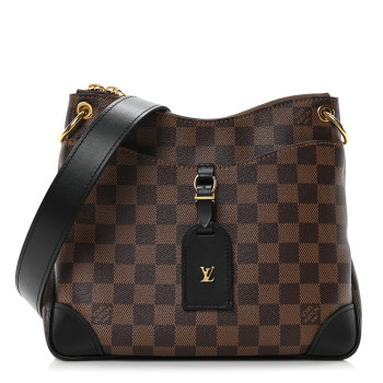 LOUIS VUITTON Damier Ebene Odeon PM Black
