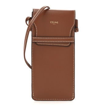 CELINE Smooth Calfskin Sunglasses Pouch Tan