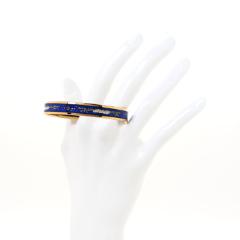 HERMES Enamel Printed Celestial Mythology Narrow Bracelet 65 Bleu