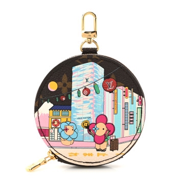 LOUIS VUITTON Monogram 2022 Christmas Animation Tokyo Round Coin Purse Blue