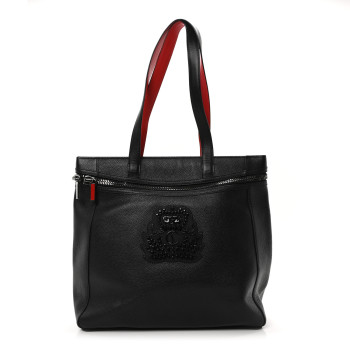 CHRISTIAN LOUBOUTIN Empire Calfskin Studded Cabado Backpack Tote Black