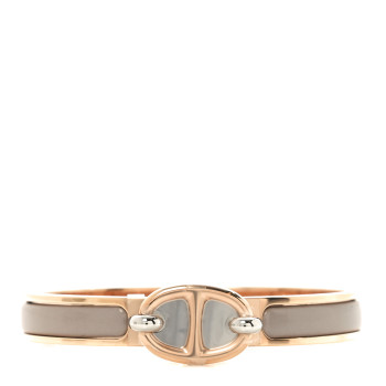 HERMES Enamel Mini Clic Chaine d'Ancre Bracelet PM Marron Glace