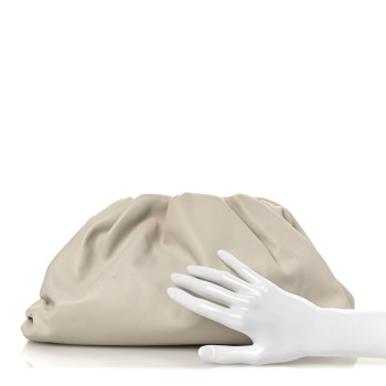 BOTTEGA VENETA Smooth Butter Calf The Pouch Oversized Clutch Plaster