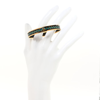 HERMES Enamel Printed Narrow Bracelet 65