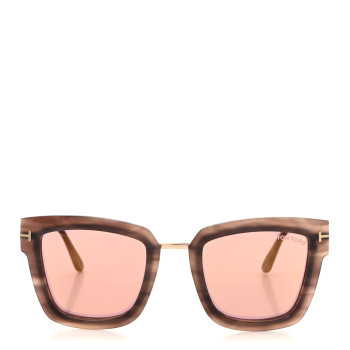 TOM FORD Acetate Lara Sunglasses TF573 Pink Melange Havana