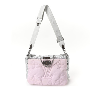 LOUIS VUITTON Econyl Monogram Pillow Maxi Multi Pochette Accessories Silver Pale Pink