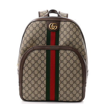 GUCCI GG Supreme Monogram Medium Ophidia Day Backpack Brown