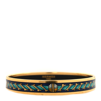 HERMES Enamel Printed Narrow Bracelet 65