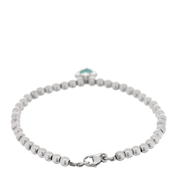 TIFFANY Sterling Silver Enamel Return to Tiffany Love Heart Tag Bead Bracelet Blue