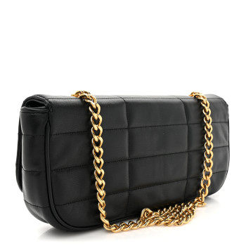 CELINE Goatskin Matelasse Chain Shoulder Bag Black