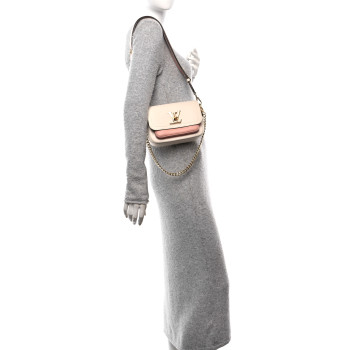 LOUIS VUITTON Grained Calfskin Lockme Tender Quartz Rose Trianon