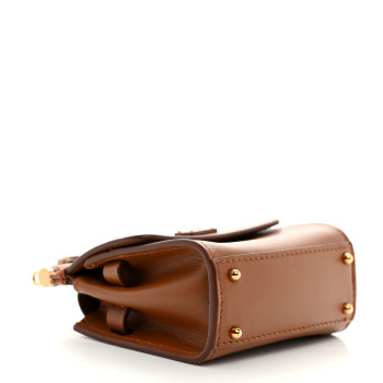 DOLCE & GABBANA Calfskin Micro 58 Miss Sicily Satchel Brown