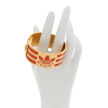GUCCI X ADIDAS Metal Enamel Cuff Bracelet S Orange