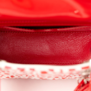 CHRISTIAN DIOR Lambskin Patent Heart Print Cannage Micro