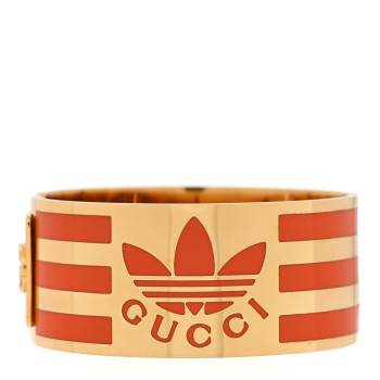 GUCCI X ADIDAS Metal Enamel Cuff Bracelet S Orange