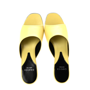 GUCCI Malaga Kid Interlocking G Sandals 39.5 Banana