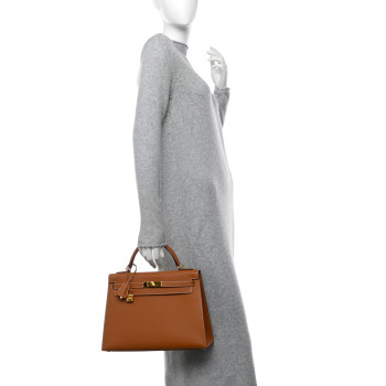 HERMES Epsom Kelly Sellier 32 Gold