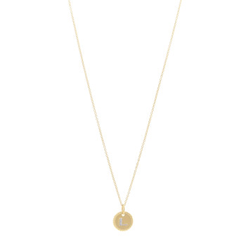 DAVID YURMAN 18K Yellow Gold Diamond Initial L Charm Pendant Necklace