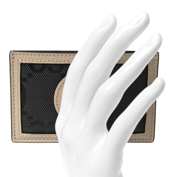 GUCCI Econyl Nylon Monogram Off The Grid Card Case Graphite Grey New Plaster