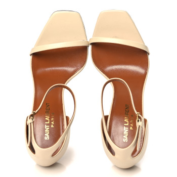 SAINT LAURENT Calfskin 110 Opyum Sandals 37 Real Beige