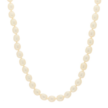 TIFFANY Sterling Silver Freshwater Cultured Pearl 6.5-7mm Strand Necklace
