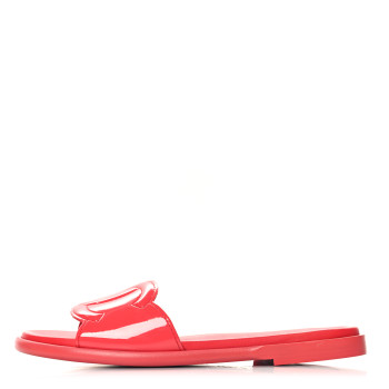 CHANEL Patent Calfskin CC Slip On Mules 40 Pink
