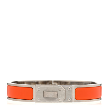 HERMES Matte Enamel Mens Kelly Bracelet T5 Orange