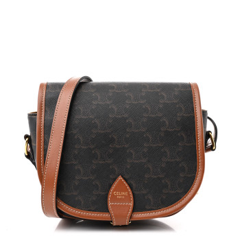 CELINE Triomphe Canvas Folco Bag Tan