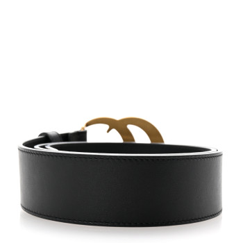 GUCCI Calfskin Double G 40mm Belt 75 30 Black