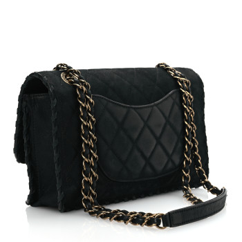 CHANEL Iridescent Calfskin Small Happy Stitch Flap Black