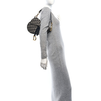 CHRISTIAN DIOR Oblique Saddle Bag Blue