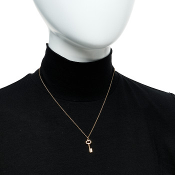 TIFFANY 18K Rose Gold Mini Key Pendant Necklace